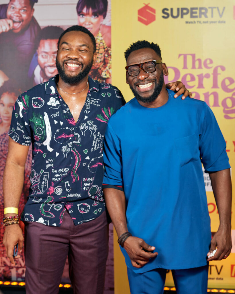 Ibrahim Suleiman with Damola Ademola at the Premiere of The Perfect Arrangement Nollywire scaled 1