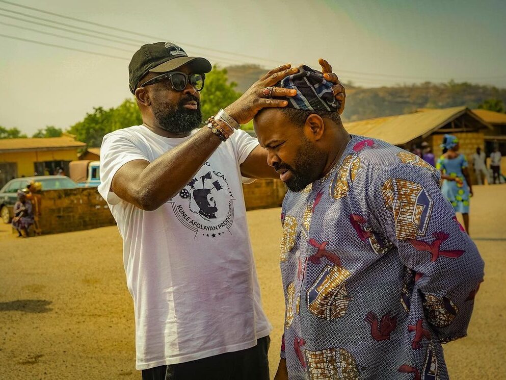 Gabriel Afolayan and Kunle Afolayan on the set of Ijogbon upcoming Nigerian Netflix movie BTS - Nollywire
