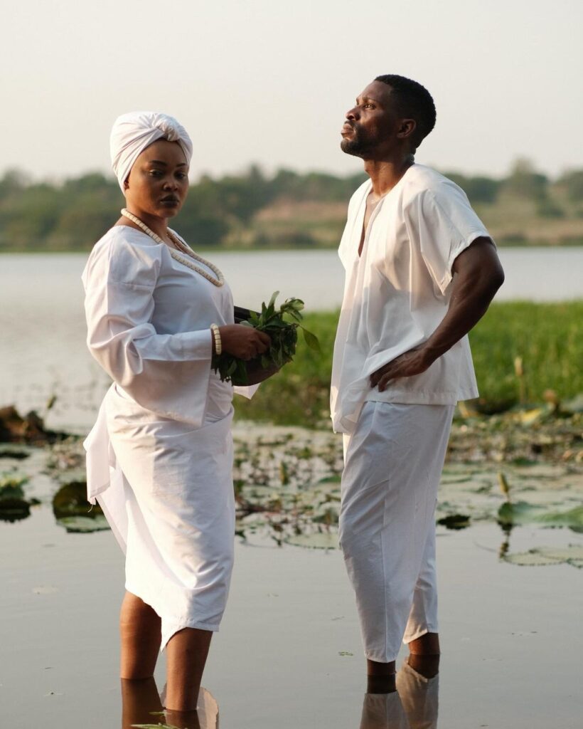 Mercy Aigbe and Tobi Bakre on set of 'Farmer's Bride' © FilmOne Studios